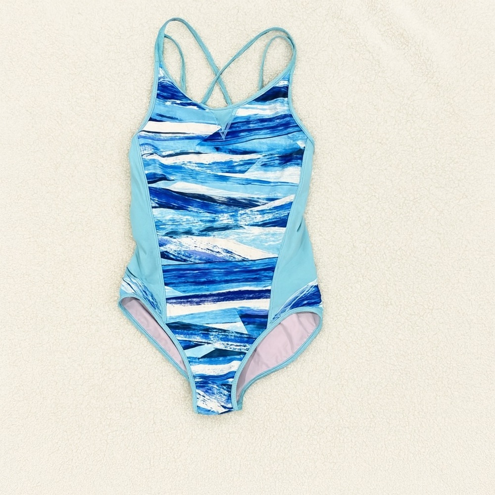 Kids gymnastic Blue Patterned suit